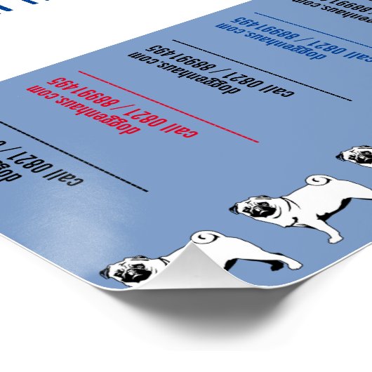 Pug puppy te koop flyer sjablonen perfect poster (Hoek)