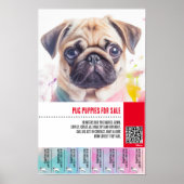 Pug-puppy te koop flyer sjablonen poster (Voorkant)