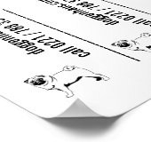 Pug puppy te koop poster sjablonen (Hoek)