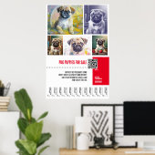 Pug puppy te koop poster sjablonen (Thuiskantoor)