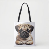 Pug Puppy Tote Bag (Voorkant)