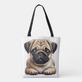 Pug Puppy Tote Bag (Achterkant)