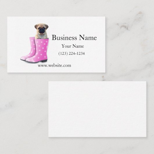 Pug Puppy Visitekaartje (Voorkant / Achterkant)