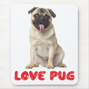 Pug Puppydog Rode Liefde Muismat