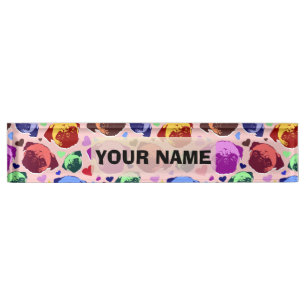Pug Puppyp Hond PopArt Retro Stijl Naambordje