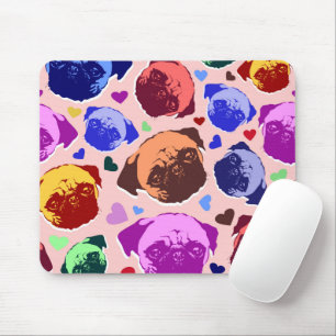 Pug Puppypuppy Honden PopArt Retro Stijl Muismat