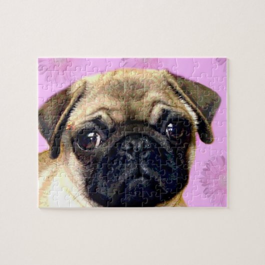 Pug puzzel met tin legpuzzel (Horizontaal)
