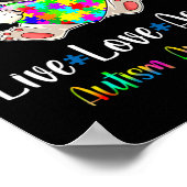 Pug Puzzle Piece Live Love Accepteer Autisme Aware Poster (Hoek)