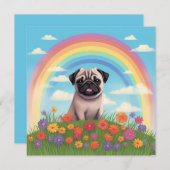 Pug Rainbow Bridge Aangepaste hondennaam Sympathie (Voorkant / Achterkant)