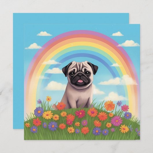 Pug Rainbow Bridge Aangepaste hondennaam Sympathie (Voorkant / Achterkant)