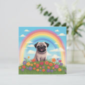 Pug Rainbow Bridge Aangepaste hondennaam Sympathie (Staand voorkant)