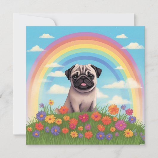 Pug Rainbow Bridge Aangepaste hondennaam Sympathie (Voorkant)