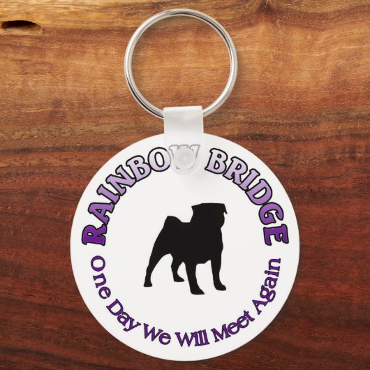 PUG RAINBOW BRIDGE SYMPATHY KECHAIN SLEUTELHANGER (Voorkant)