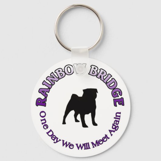 PUG RAINBOW BRIDGE SYMPATHY SLEUTELHANGER - DOG PE (Voorkant)
