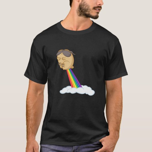 Pug Rainbow Fart T-shirt (Voorkant)