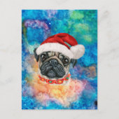 Pug Ras Hond Kerstmis Feestdagenkaart (Voorkant)