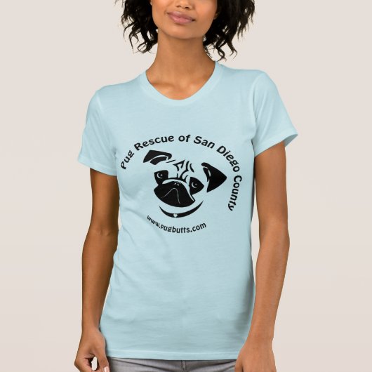 Pug Rescue of San Diego County Logo T-shirt (Voorkant)