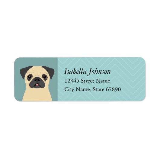 Pug retouradreslabels etiket (Voorkant)