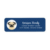 Pug Return Address Labels (Voorkant)