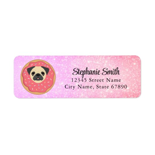 Pug Return Address Labels (Voorkant)
