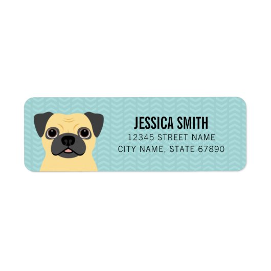 Pug Return Address Labels (Voorkant)