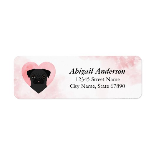 Pug Return Address Labels (Voorkant)