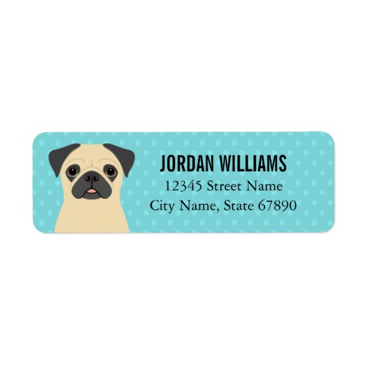 Pug Return Address Labels (Voorkant)