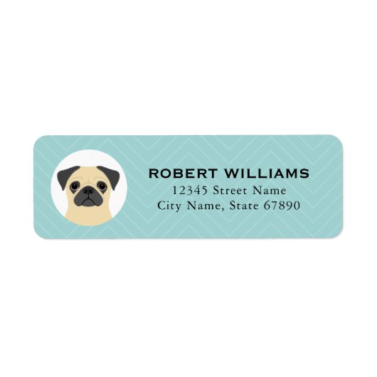 Pug Return Address Labels (Voorkant)