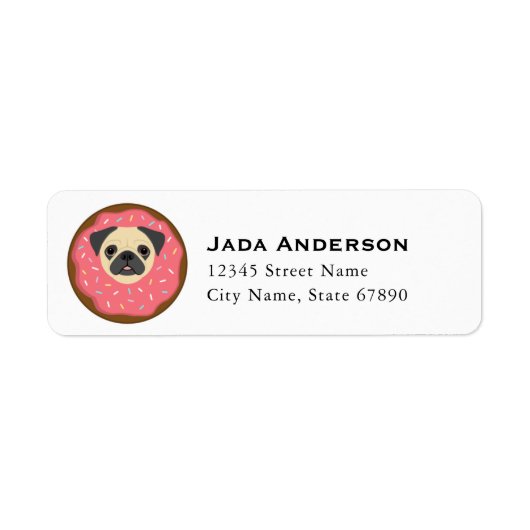 Pug Return Address Labels (Voorkant)