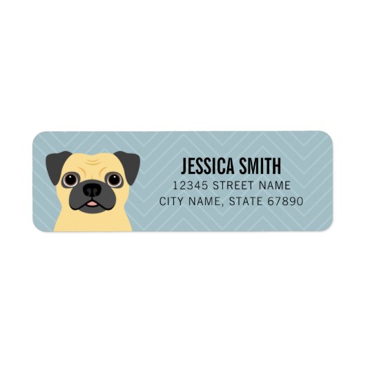 Pug Return Address Labels (Voorkant)