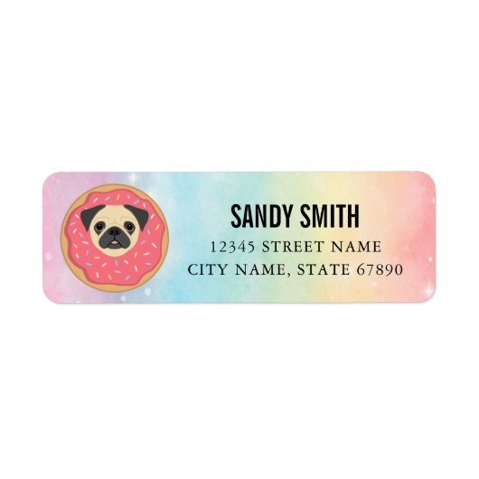 Pug Return Address Labels (Voorkant)