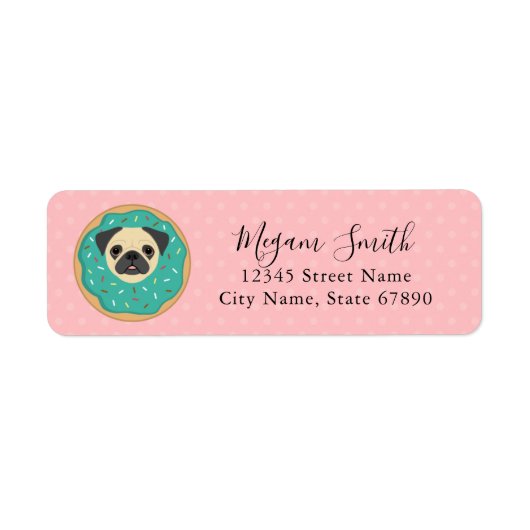 Pug Return Address Labels (Voorkant)