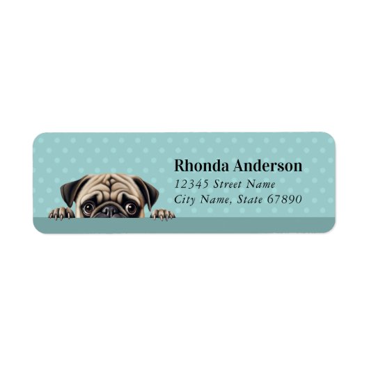 Pug Return Address Labels (Voorkant)