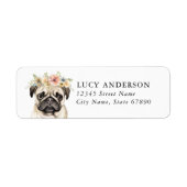 Pug Return Address Labels (Voorkant)