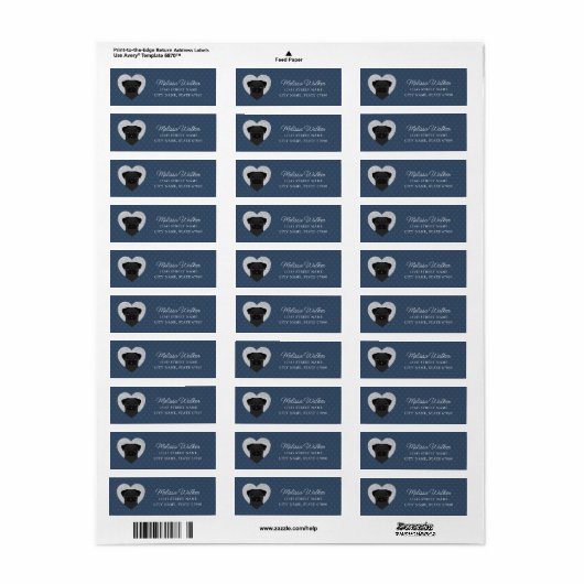 Pug Return Address Labels (Full Sheet)