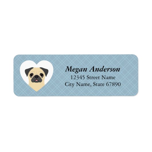 Pug Return Address Labels (Voorkant)