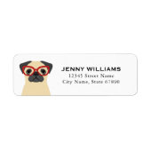 Pug Return Address Labels (Voorkant)