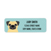 Pug Return Address Labels (Voorkant)