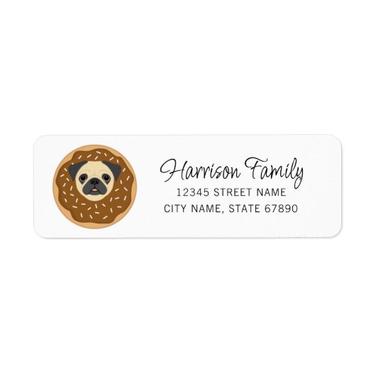 Pug Return Address Labels (Voorkant)