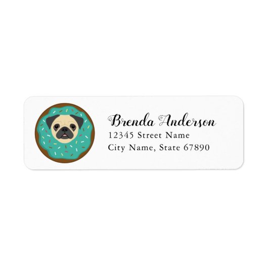 Pug Return Address Labels (Voorkant)