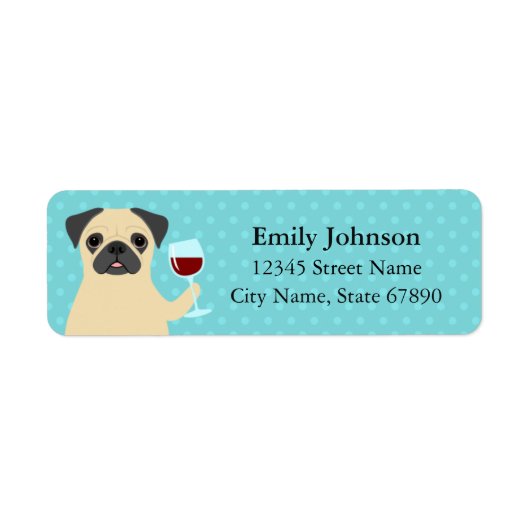 Pug Return Address Labels (Voorkant)