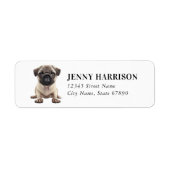 Pug Return Address Labels (Voorkant)
