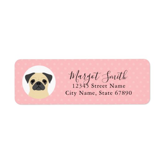 Pug Return Address Labels (Voorkant)