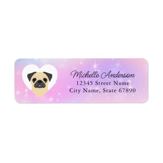 Pug Return Address Labels (Voorkant)