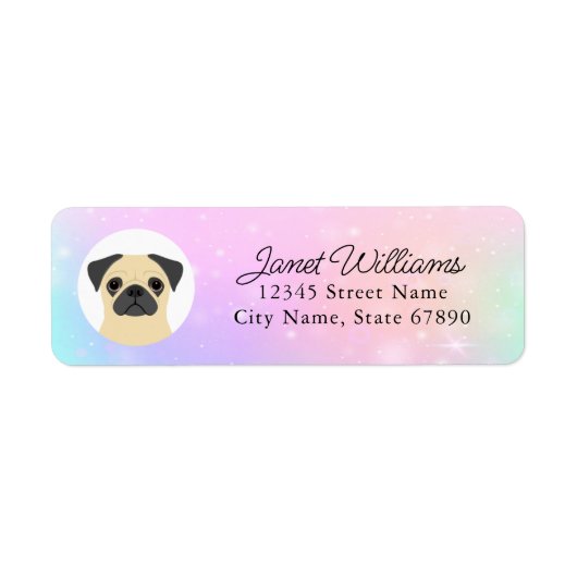 Pug Return Address Labels (Voorkant)