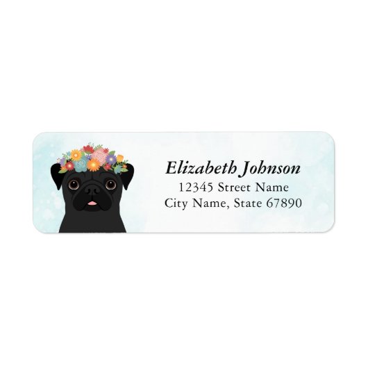 Pug Return Address Labels (Voorkant)