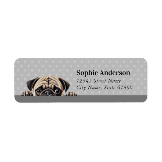 Pug Return Address Labels (Voorkant)