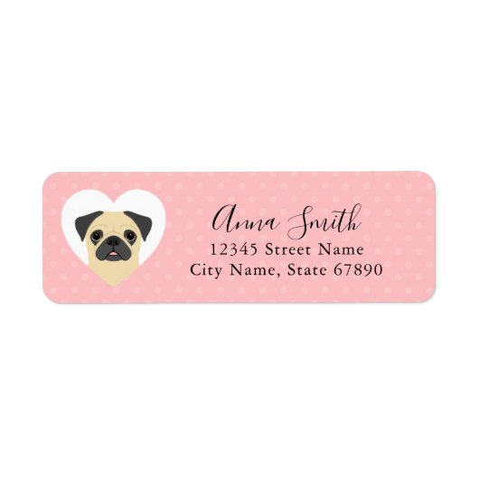 Pug Return Address Labels (Voorkant)