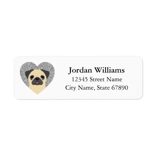 Pug Return Address Labels (Voorkant)