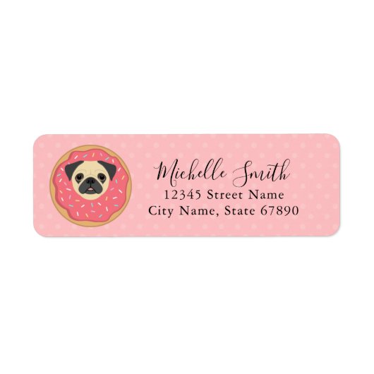 Pug Return Address Labels (Voorkant)